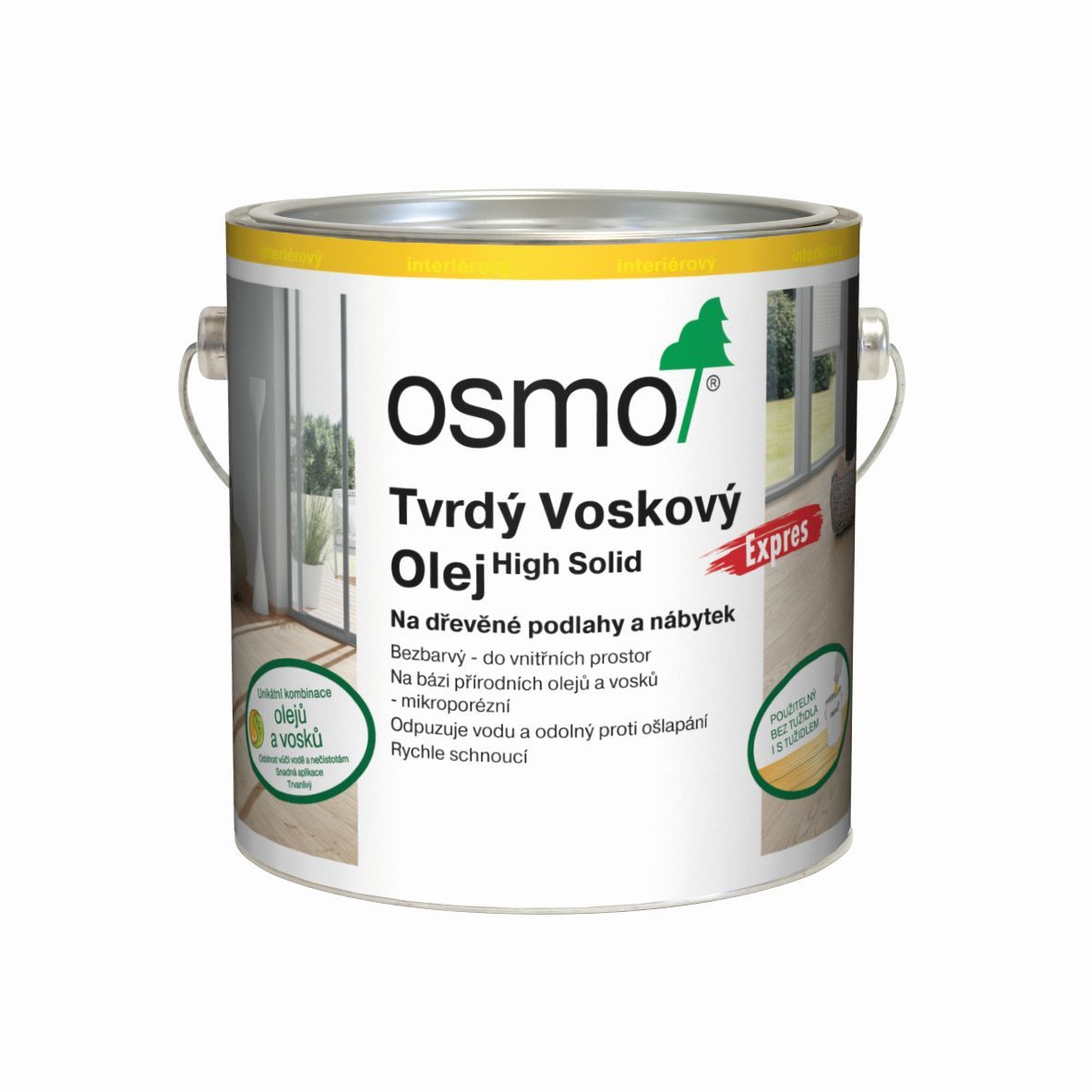OSMO 3332 Tvrdý voskový olej Express Bezbarvý hedvábný polomat 0,75l